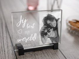 Foto in glasplaatje liefde