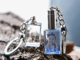Glazen sleutelhanger met foto