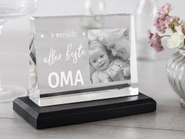 Foto op glas cadeau voor oma