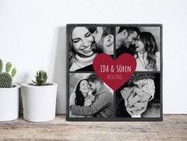 Leisteen plaat met fotos liefde