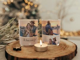 Windlicht met foto