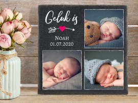 Leisteen plaat met foto