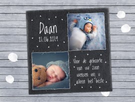 Leisteen plaat als kraamcadeau