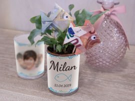 Windlicht als geschenk van geld