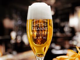 Bierglas met gravure