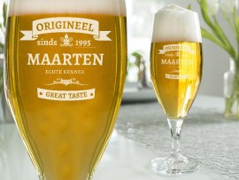 Bierglas met gravure