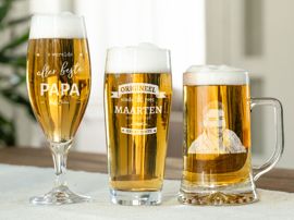 Bierglas assortiment met gravure