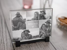 Foto in glasplaatje collage met verschillende foto's