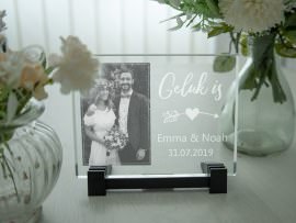 Foto in glasplaatje liefde