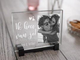 Foto in glasplaatje liefde