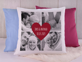 Fotokussen blauw en rood