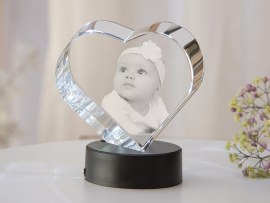 Glazen hart met foto