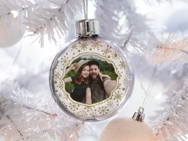 Kerstbal met foto paar