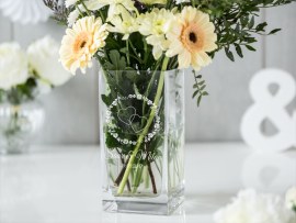 Vaas met gravure rechthoekig