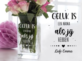 Vaas met gravure Geluk is