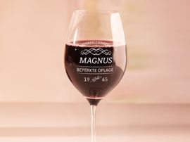 Wijnglas met fotogravure