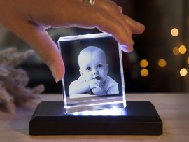 3d-glasfoto met lichtvoet