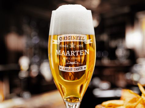 Bierglas met gravure