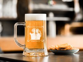 Bierpul met fotogravure beste vrienden