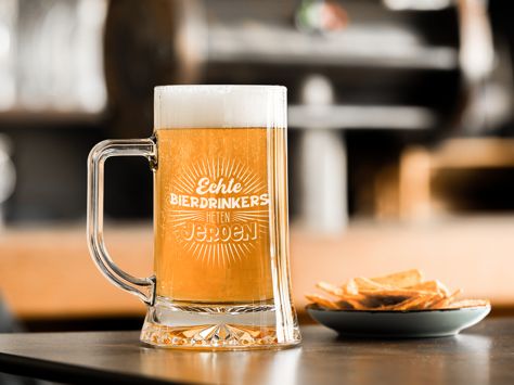 Bierglas met spreuk