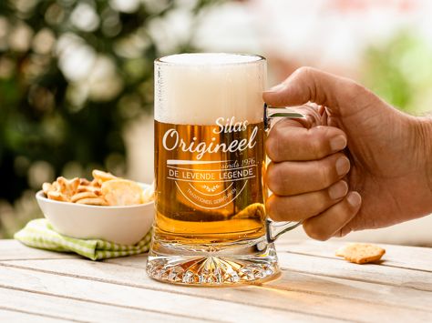 Bierglas met gravure