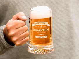 Bierpul met gegraveerde naam