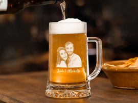 Bierpul met fotogravure paar