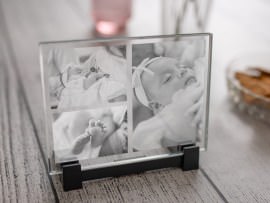 Foto in glasplaatje collage drie foto's