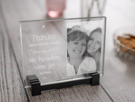 Foto in glasplaatje collage mama