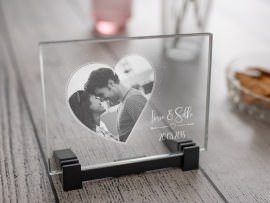 Foto in glasplaatje collage hart