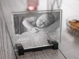 Foto in glasplaatje collage baby