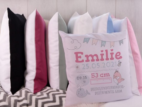 Geboortekussen meisje