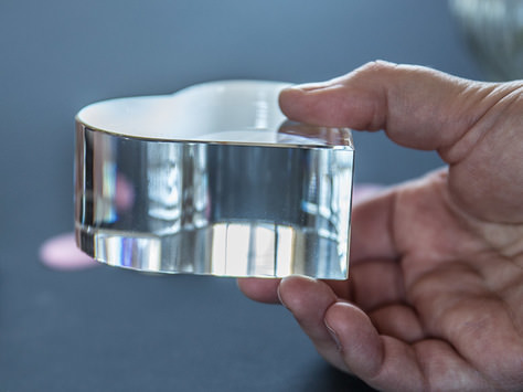 Glazen hart voor geliefden