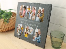 Leisteen Plaat oma en opa