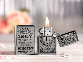 Zippo met gravure Collage