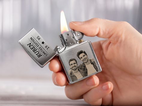 Zippo aansteker gegraveerd met foto