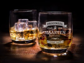 Whiskyglas met gravure